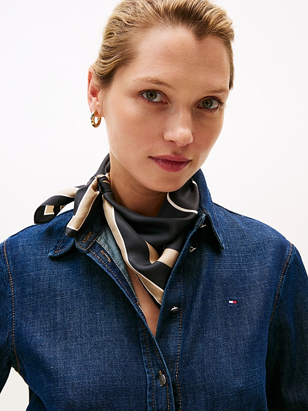 Γυναικείο TH Heritage Φουλάρι Μαύρο Tommy Hilfiger AW0AW17967-BDS