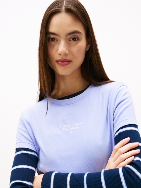 Γυναικείο T-shirt Γαλάζιο Tommy Jeans DW0DW21542-C5Z