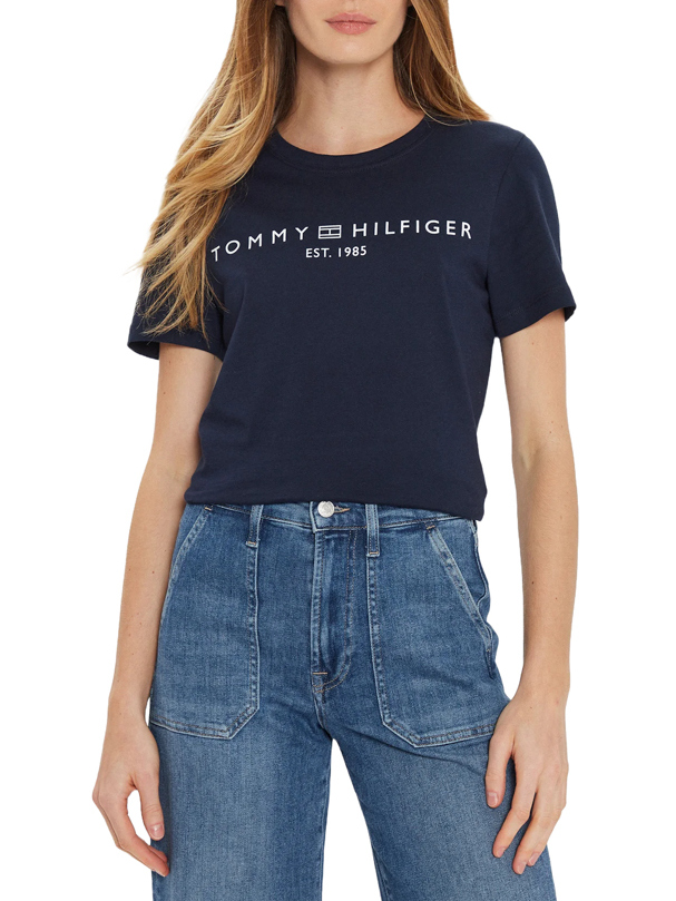 Γυναικείο Signature Logo T-shirt Navy Μπλε Tommy Hilfiger WW0WW40276-C1G
