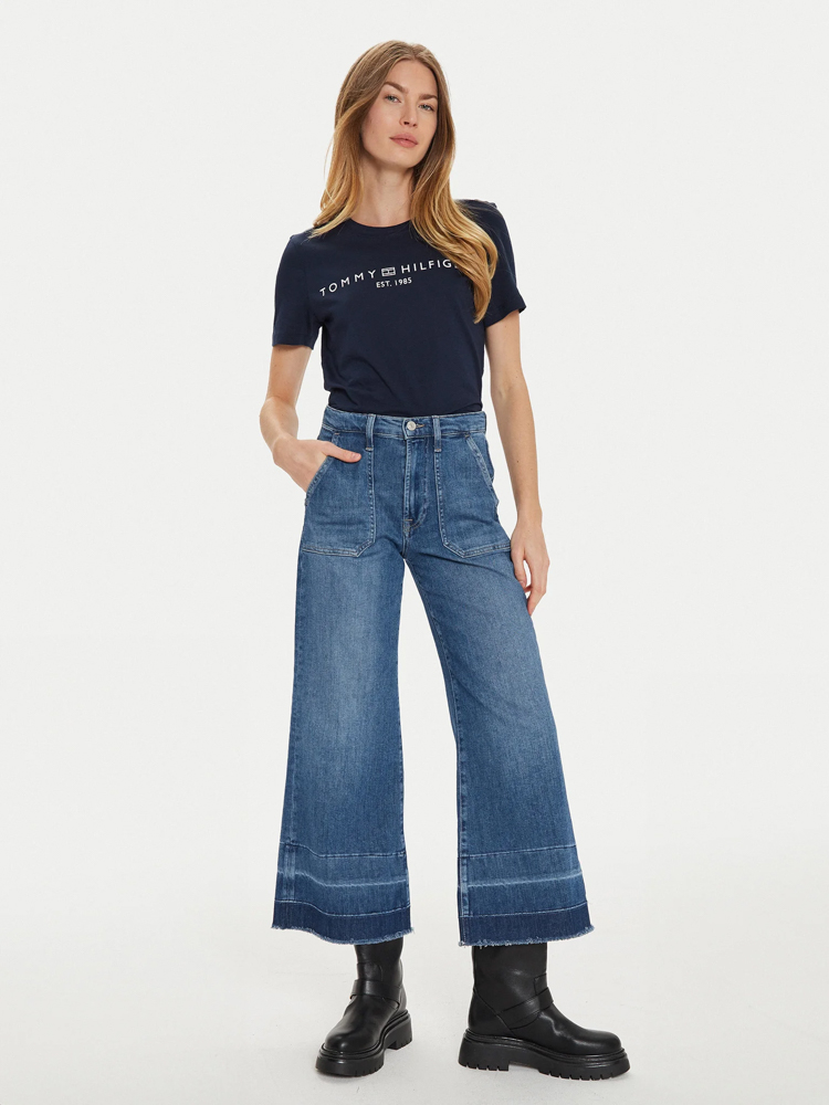 Γυναικείο Signature Logo T-shirt Navy Μπλε Tommy Hilfiger WW0WW40276-C1G
