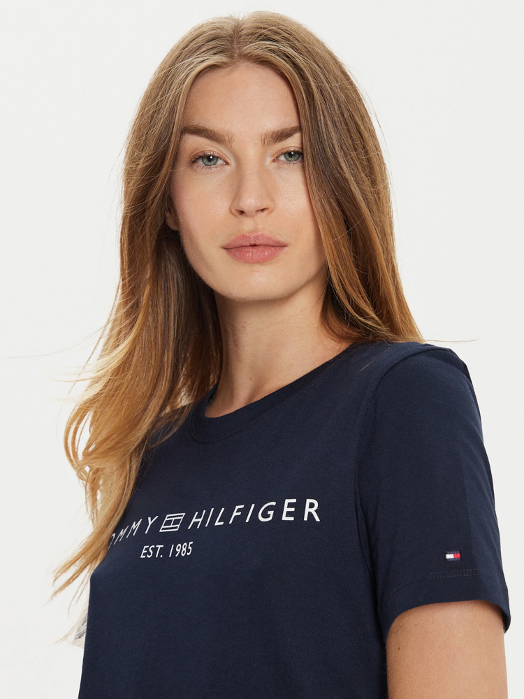 Γυναικείο Signature Logo T-shirt Navy Μπλε Tommy Hilfiger WW0WW40276-C1G