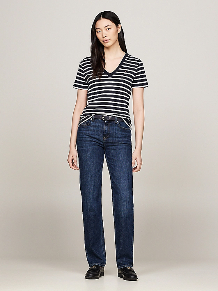 Γυναικείο Ριγέ T-shirt Navy Μπλε Tommy Hilfiger WW0WW40584-02C