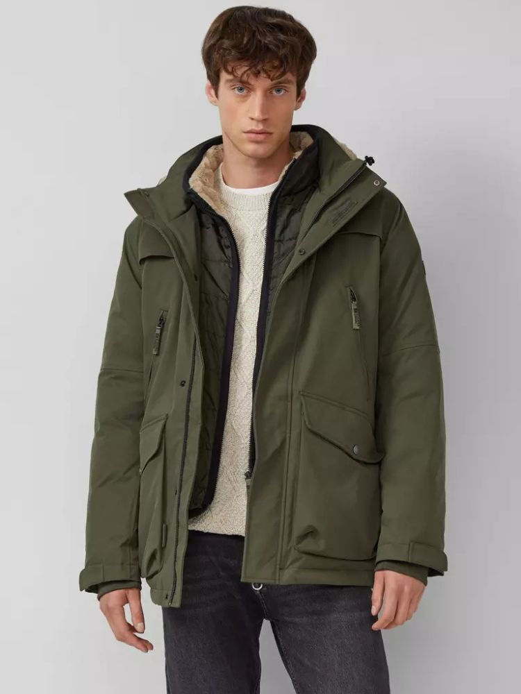 Ανδρικό Παρκά Μπουφάν Λαδί S.Oliver 2167459-7938