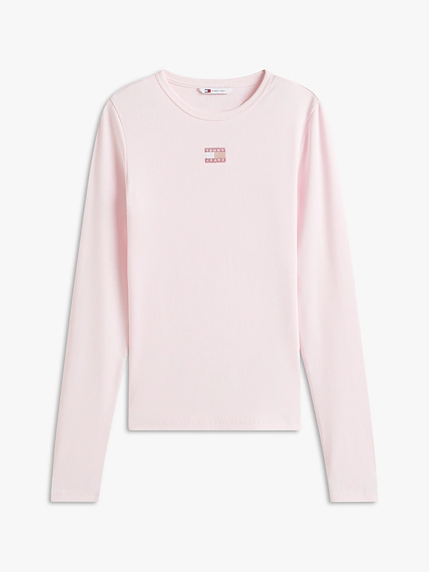 Γυναικείο Slim Μακρυμάνικο T-shirt Ροζ Tommy Jeans DW0DW20178-TOG