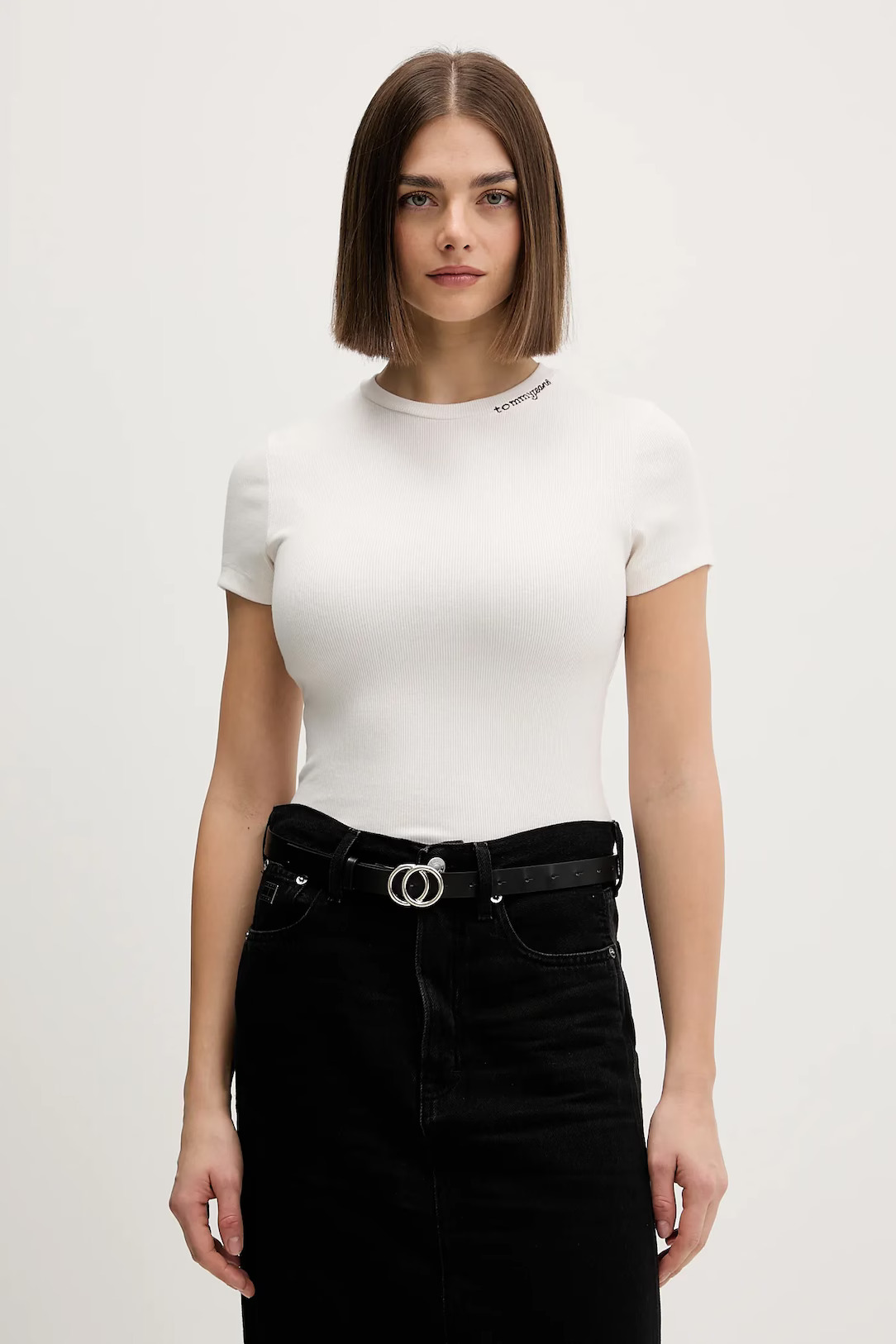 Γυναικείο Slim T-shirt Λευκό Tommy Jeans DW0DW22079-YBH