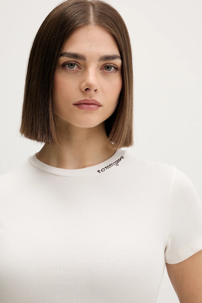 Γυναικείο Slim T-shirt Λευκό Tommy Jeans DW0DW22079-YBH