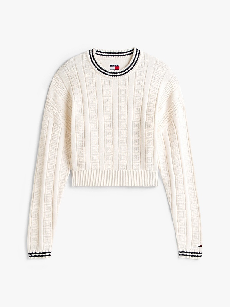Γυναικείο Boxy Πουλόβερ Off White Tommy Jeans DW0DW22025-YBH