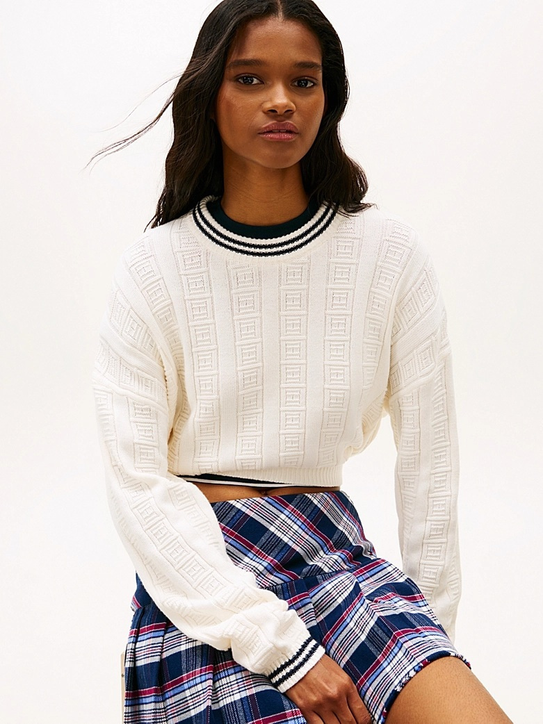 Γυναικείο Boxy Πουλόβερ Off White Tommy Jeans DW0DW22025-YBH