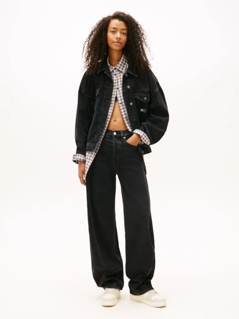 Γυναικείο Oversized Τζιν Μπουφάν Μαύρο Tommy Jeans DW0DW22602-1BZ