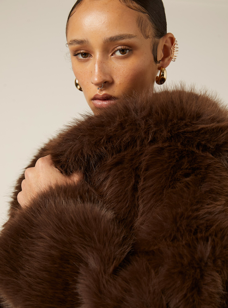 Γυναικεία Eco Γούνα Καφέ Alcott CP0075DOAX15-BROWN