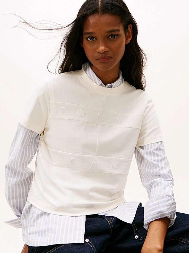 Γυναικείο T-shirt Εκρού Tommy Jeans DW0DW22539-YBH