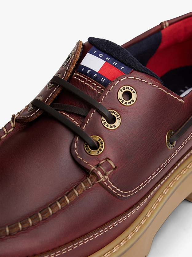 Γυναικεία Δερμάτινα Παπούτσια Καφέ Tommy Jeans EN0EN03003-GTB