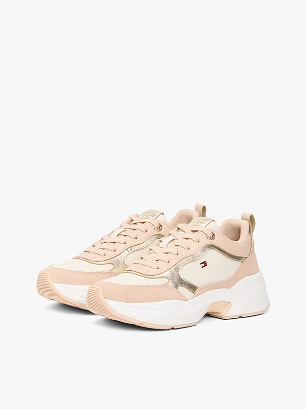 Γυναικεία Δερμάτινα Chunky Runner Sneakers Σομόν Tommy Hilfiger FW0FW09204-0HV