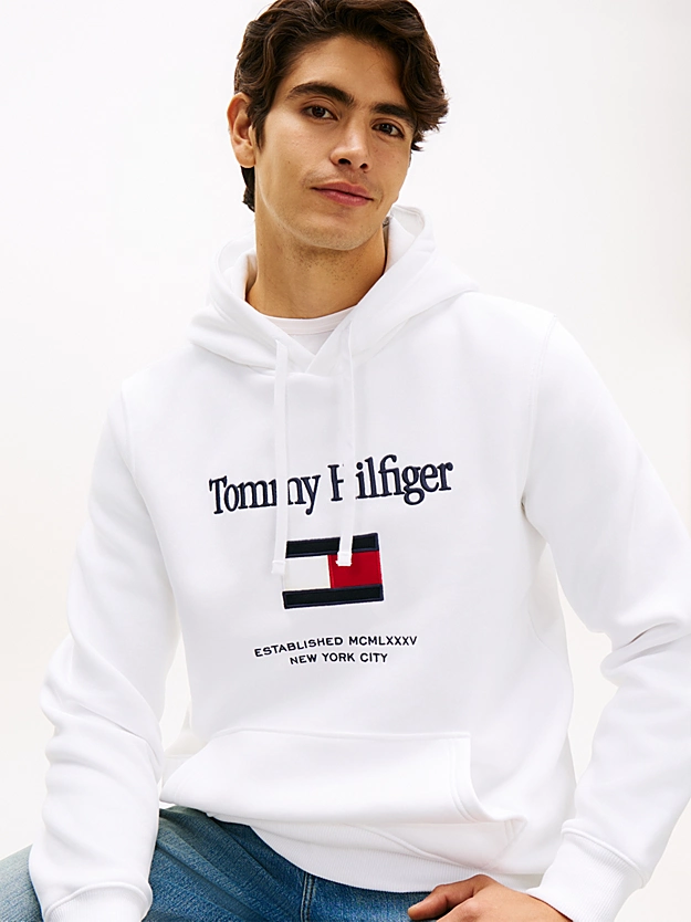 Ανδρικό Φούτερ Λευκό Tommy Hilfiger MW0MW42735-YBR