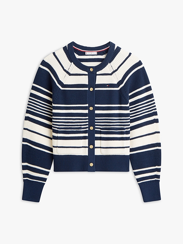 Γυναικεία Ριγέ Ζακέτα Navy Μπλε Tommy Hilfiger WW0WW48795-0AA