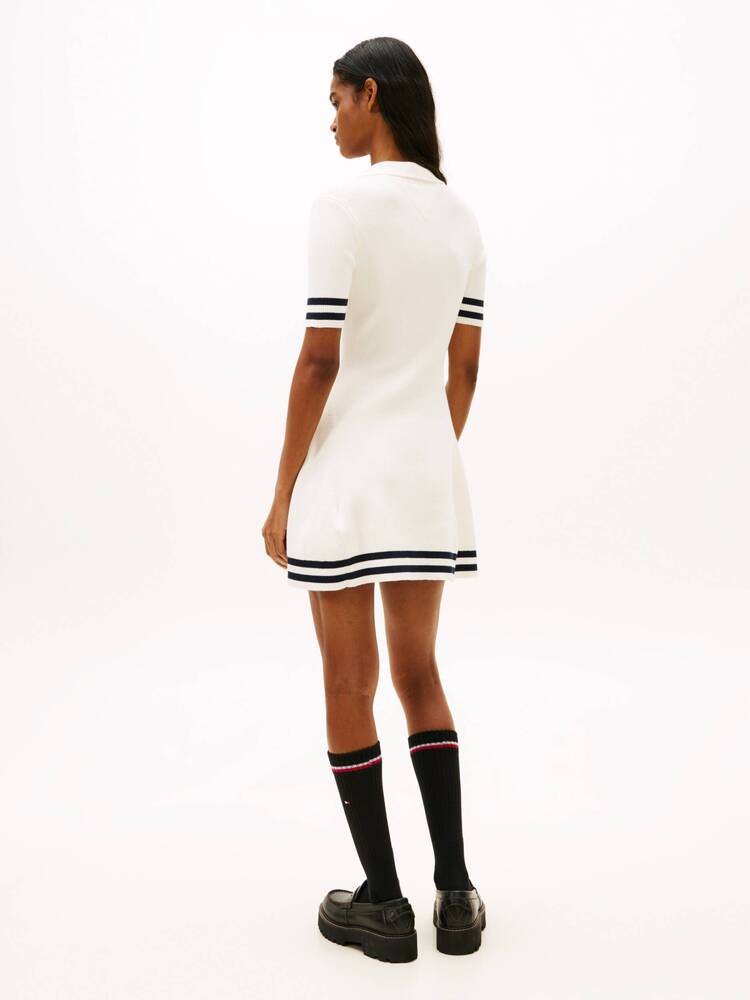 Γυναικείο Κοντομάνικο Polo Φόρεμα Εκρού Tommy Jeans DW0DW22106-YBH