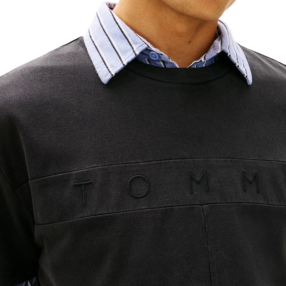 Ανδρικό T-shirt Μαύρο Tommy Jeans DM0DM22312-BDS