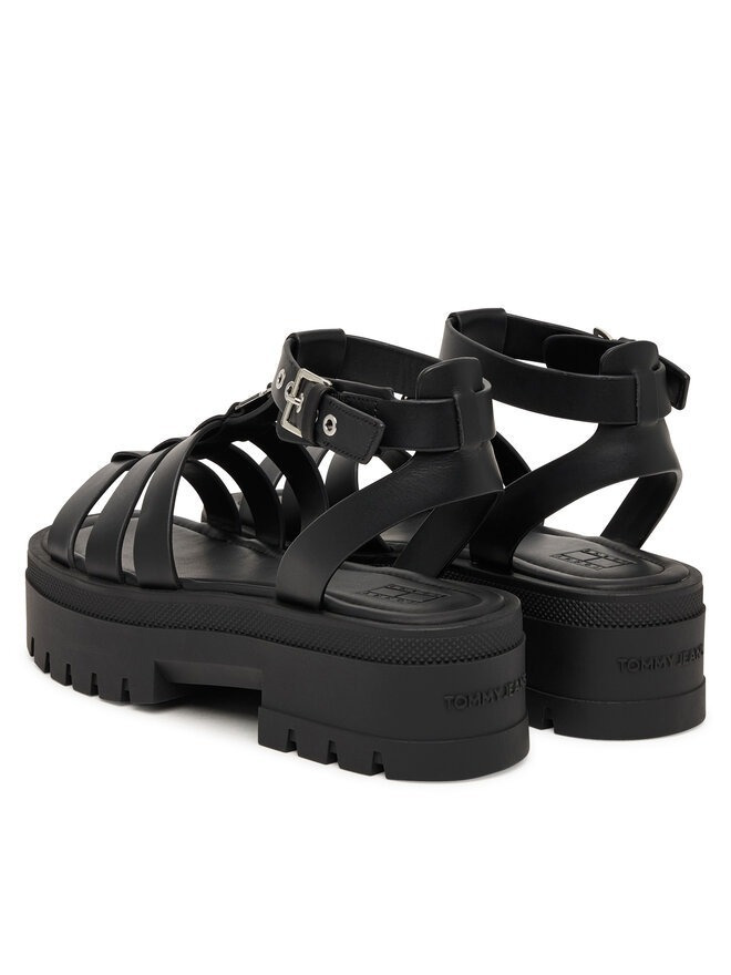 Γυναικεία Δερμάτινα Πέδιλα Μαύρα Tommy Jeans EN0EN02943-BDS