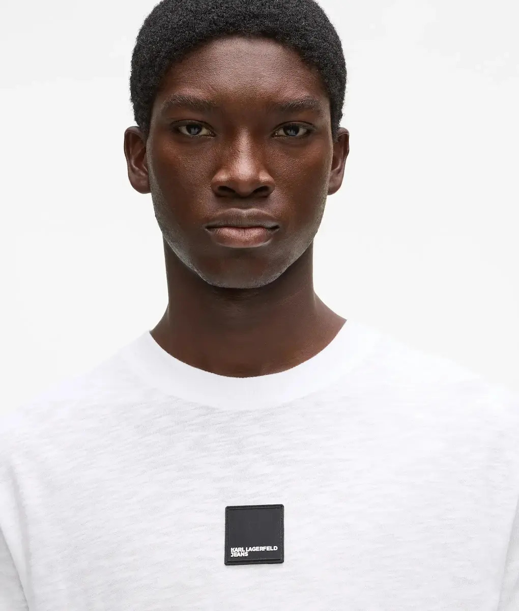 Ανδρικό Curved Hem T-shirt Λευκό Karl Lagerfeld Jeans B2M17048-100 WHITE