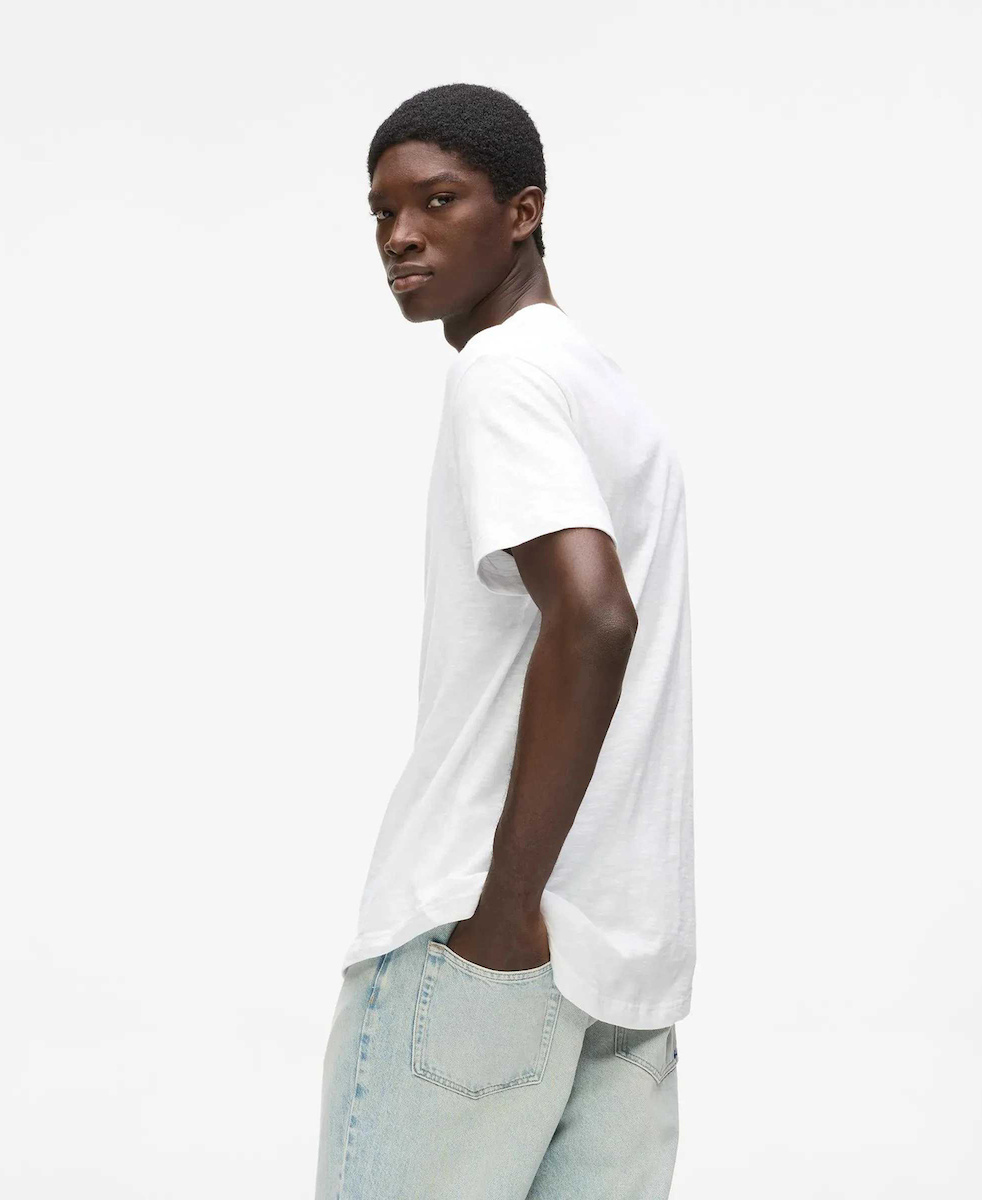 Ανδρικό Curved Hem T-shirt Λευκό Karl Lagerfeld Jeans B2M17048-100 WHITE