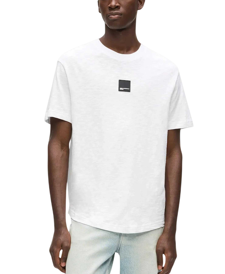 Ανδρικό Curved Hem T-shirt Λευκό Karl Lagerfeld Jeans B2M17048-100 WHITE