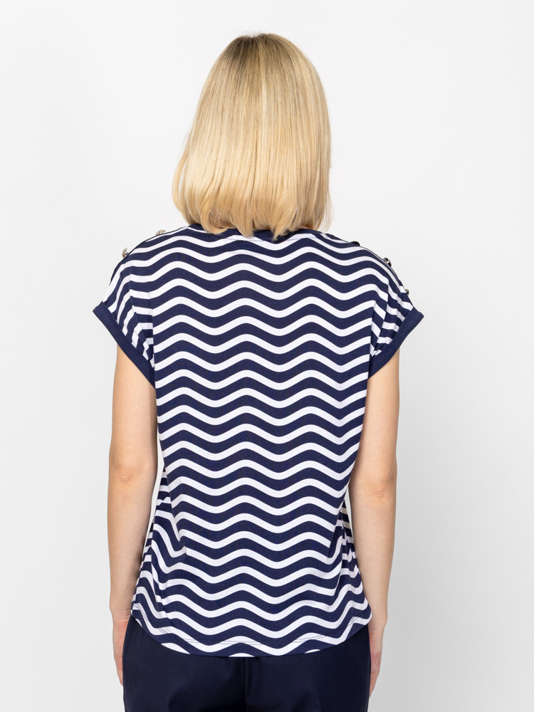 Γυναικείο Milena T-shirt Μπλε Heavy Tools T17079-WAVY
