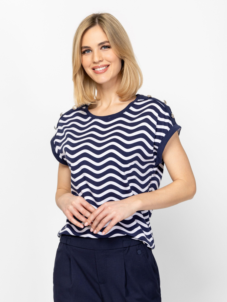 Γυναικείο Milena T-shirt Μπλε Heavy Tools T17079-WAVY