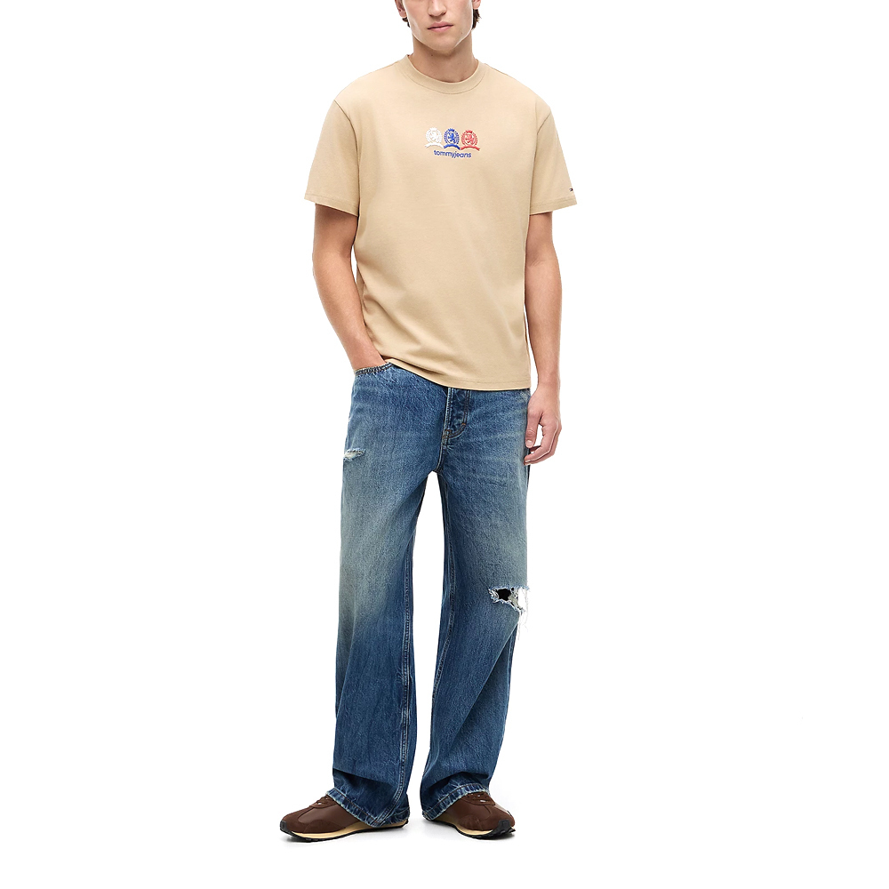 Ανδρικό T-shirt Μπεζ Tommy Jeans DM0DM23172-AB9