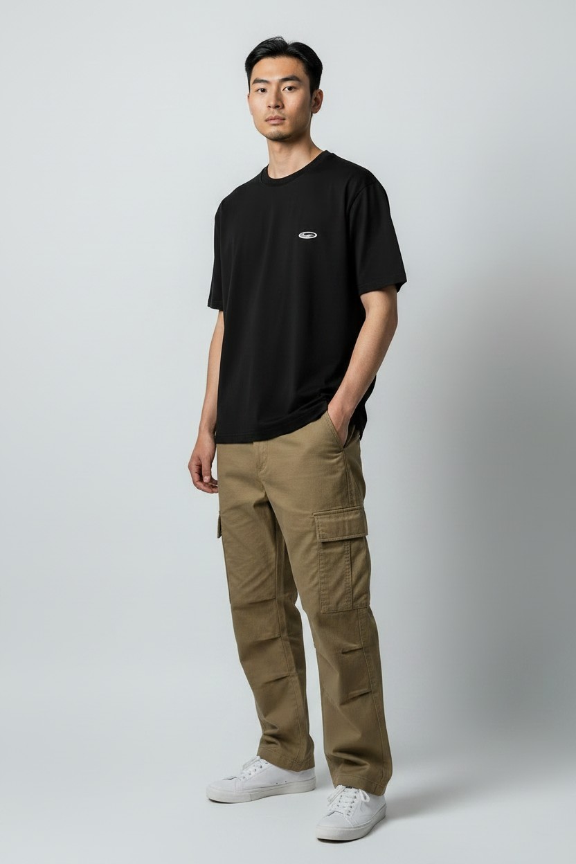 Heavyweight 260gsm Oversized Washed Black Gzeus T-shirt GZ100ES
