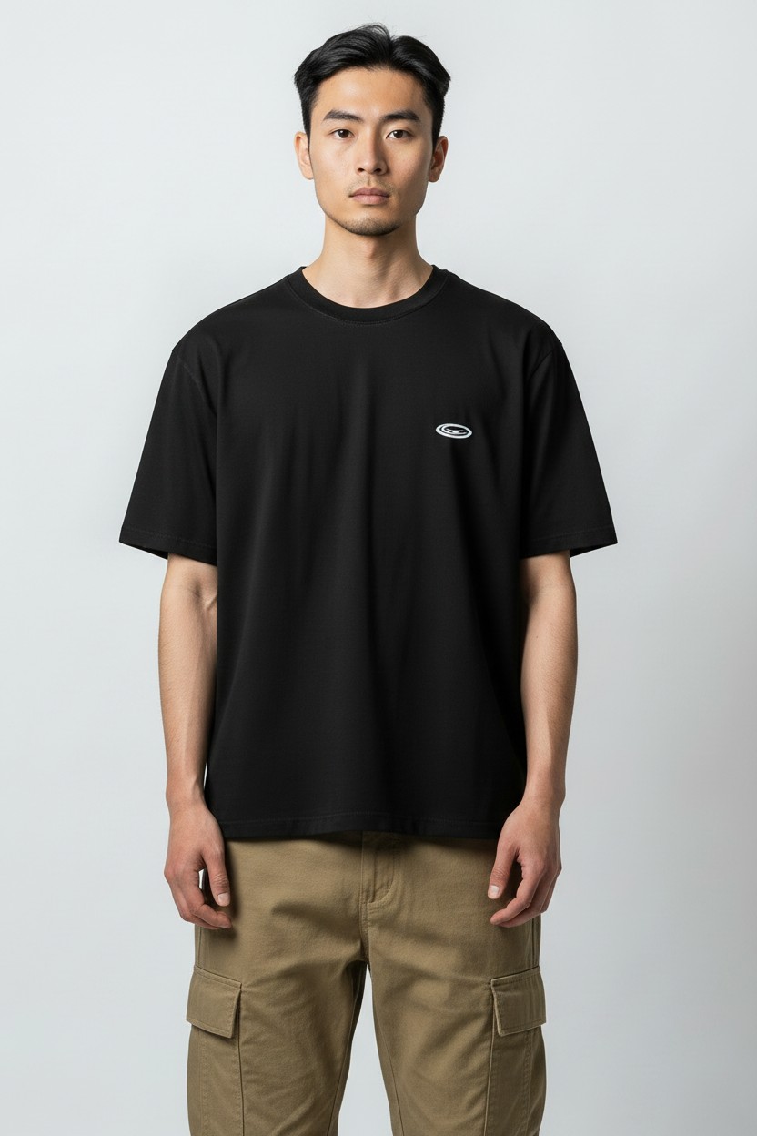 Heavyweight 260gsm Oversized Washed Black Gzeus T-shirt GZ100ES