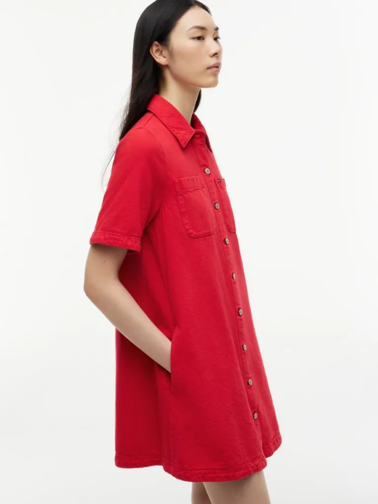 Γυναικείο Φόρεμα-Πουκαμίσα Κόκκινο Tommy Jeans DW0DW22847-XK9