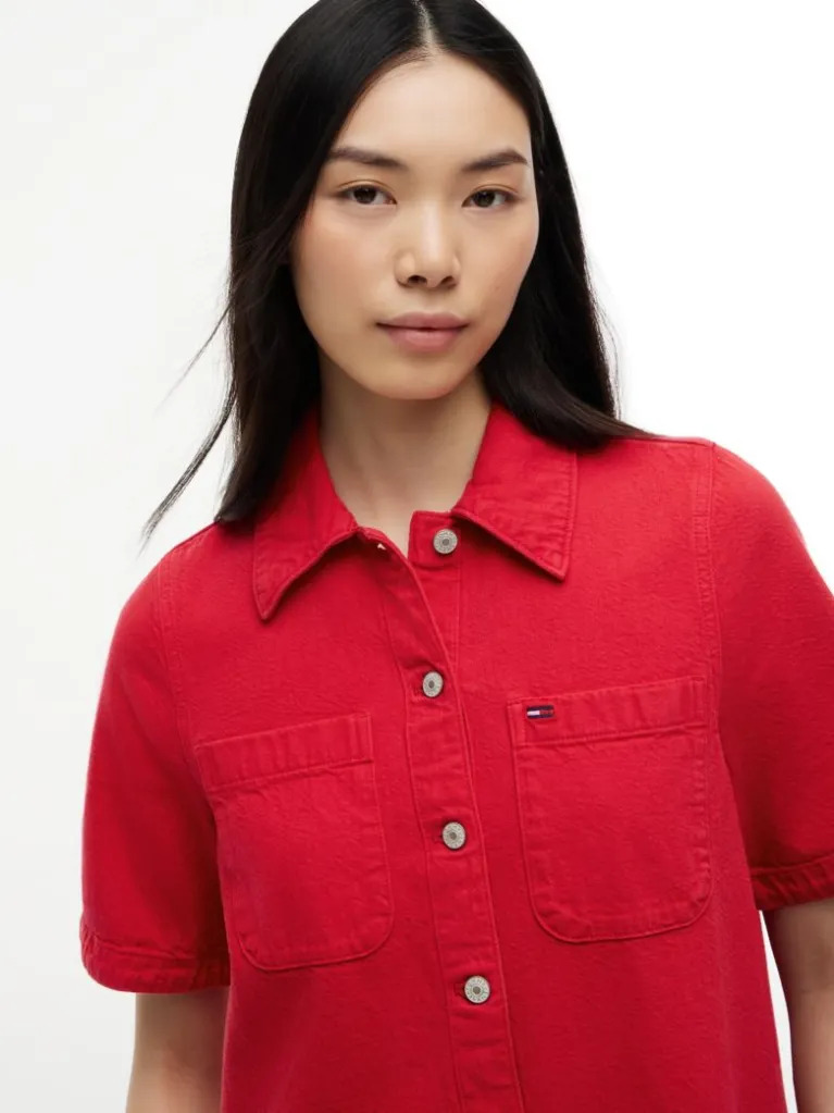Γυναικείο Φόρεμα-Πουκαμίσα Κόκκινο Tommy Jeans DW0DW22847-XK9