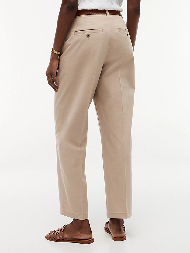 Γυναικείο Slim Straight Παντελόνι Μπεζ Tommy Hilfiger WW0WW52817-AEG