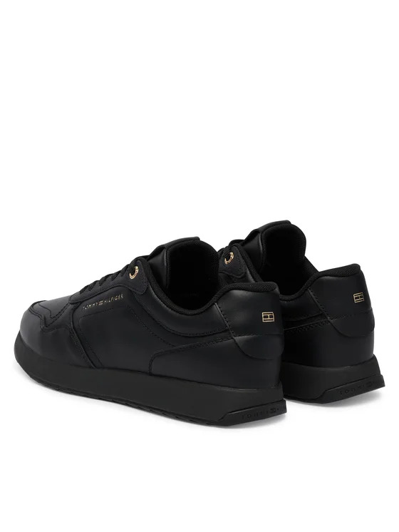 Γυναικεία Δερμάτινα Retro Runner Sneakers Μαύρα Tommy Hilfiger FW0FW09411-BDS