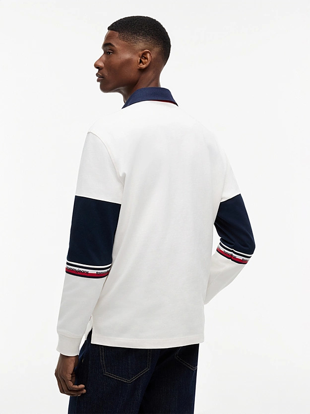 Ανδρική Μακρυμάνικη Polo Μπλούζα Off White Tommy Jeans DM0DM23161-YBH