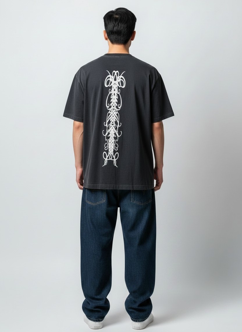 Heavyweight 260gsm Oversized Washed Black Gzeus T-shirt GZ100SP