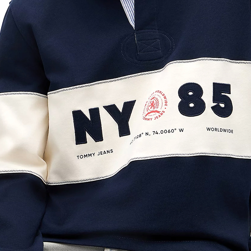 Ανδρική Μακρυμάνικη Polo Μπλούζα Navy Μπλε Tommy Jeans DM0DM23162-C1G