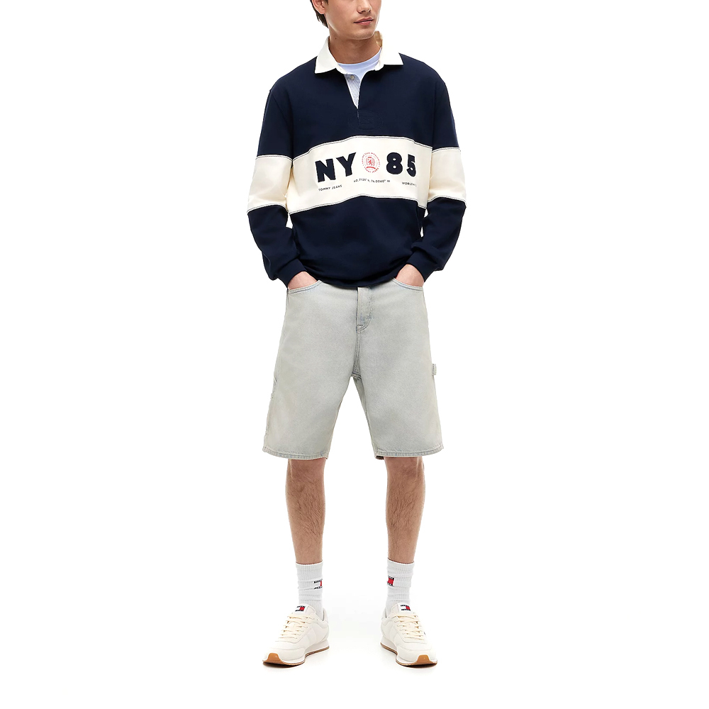 Ανδρική Μακρυμάνικη Polo Μπλούζα Navy Μπλε Tommy Jeans DM0DM23162-C1G