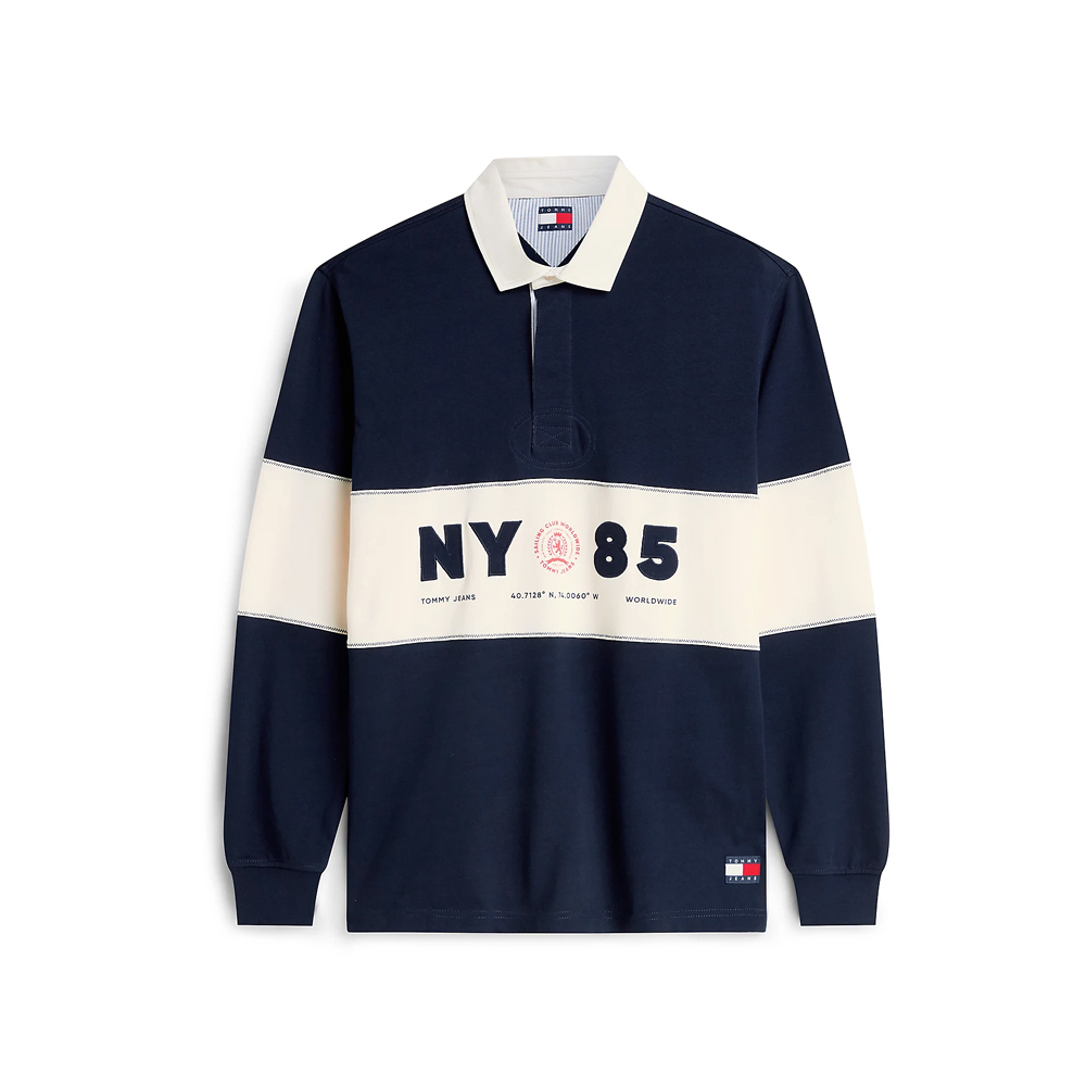 Ανδρική Μακρυμάνικη Polo Μπλούζα Navy Μπλε Tommy Jeans DM0DM23162-C1G