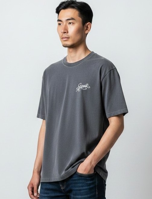 Heavyweight 260gsm Oversized Washed Grey Gzeus T-shirt GZ100CR