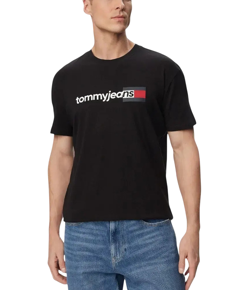 Ανδρικό T-shirt Μαύρο Tommy Jeans DM0DM23406-BDS