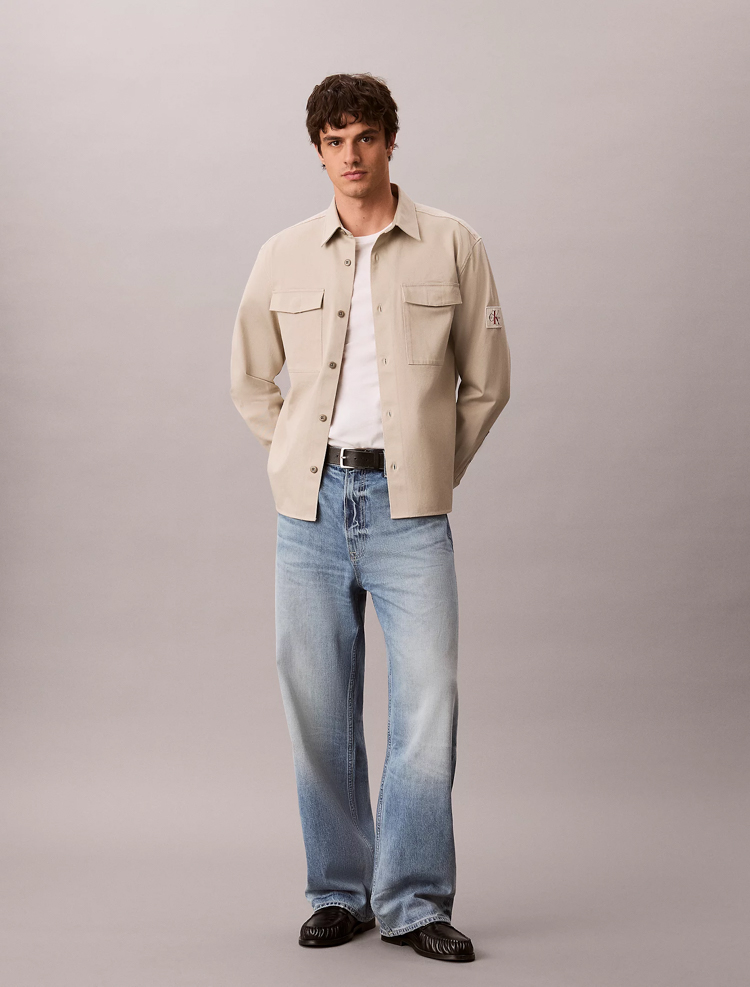 Ανδρικό Overshirt Μπεζ Calvin Klein LV04RG121G-NSU