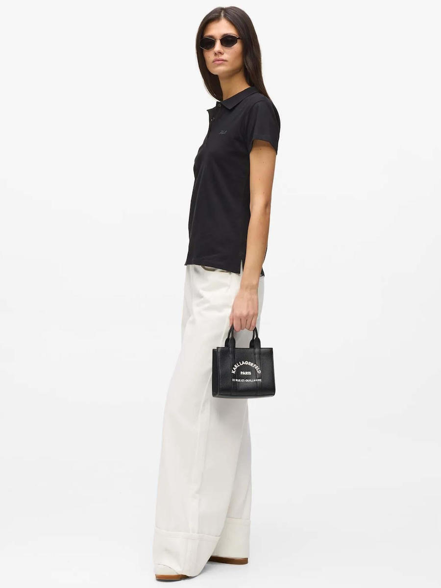 Γυναικεία K/Rsg Mini Tote Τσάντα Μαύρη Karl Lagerfeld B1W30042-101 White/Black
