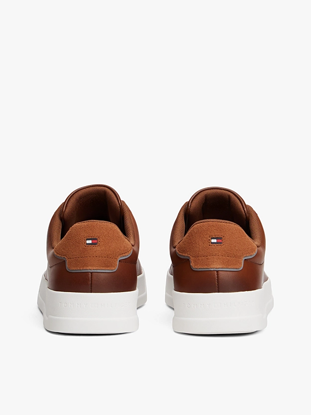 Ανδρικά Δερμάτινα Sneakers Καφέ Tommy Hilfiger FM0FM05729-GVI