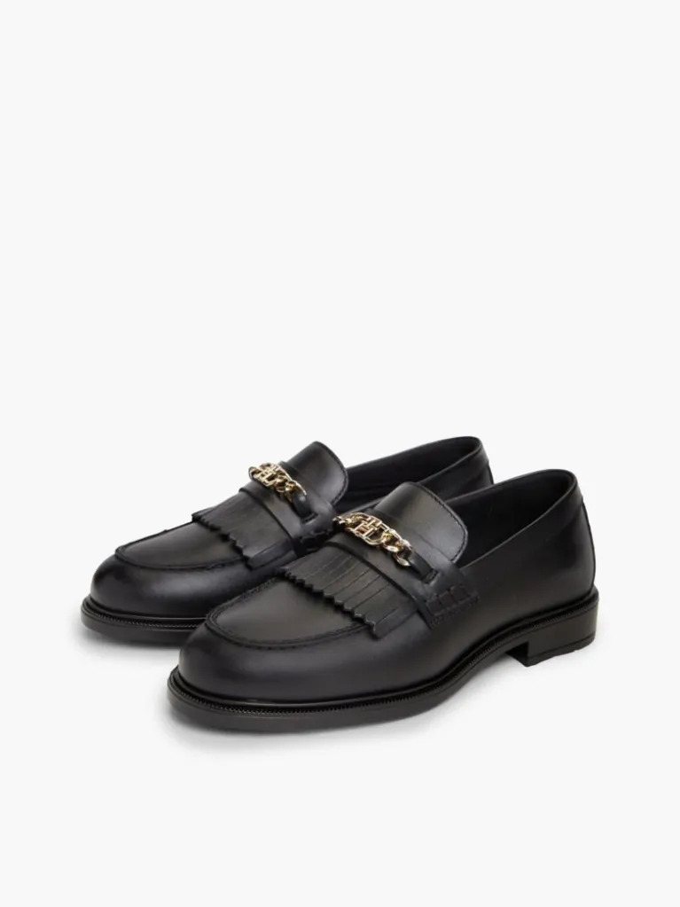 Γυναικεία Δερμάτινα Loafers Μαύρα Tommy Hilfiger FW0FW09668-BDS
