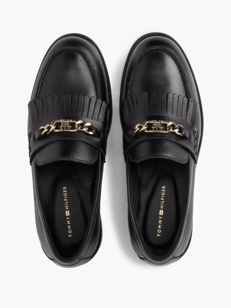 Γυναικεία Δερμάτινα Loafers Μαύρα Tommy Hilfiger FW0FW09668-BDS