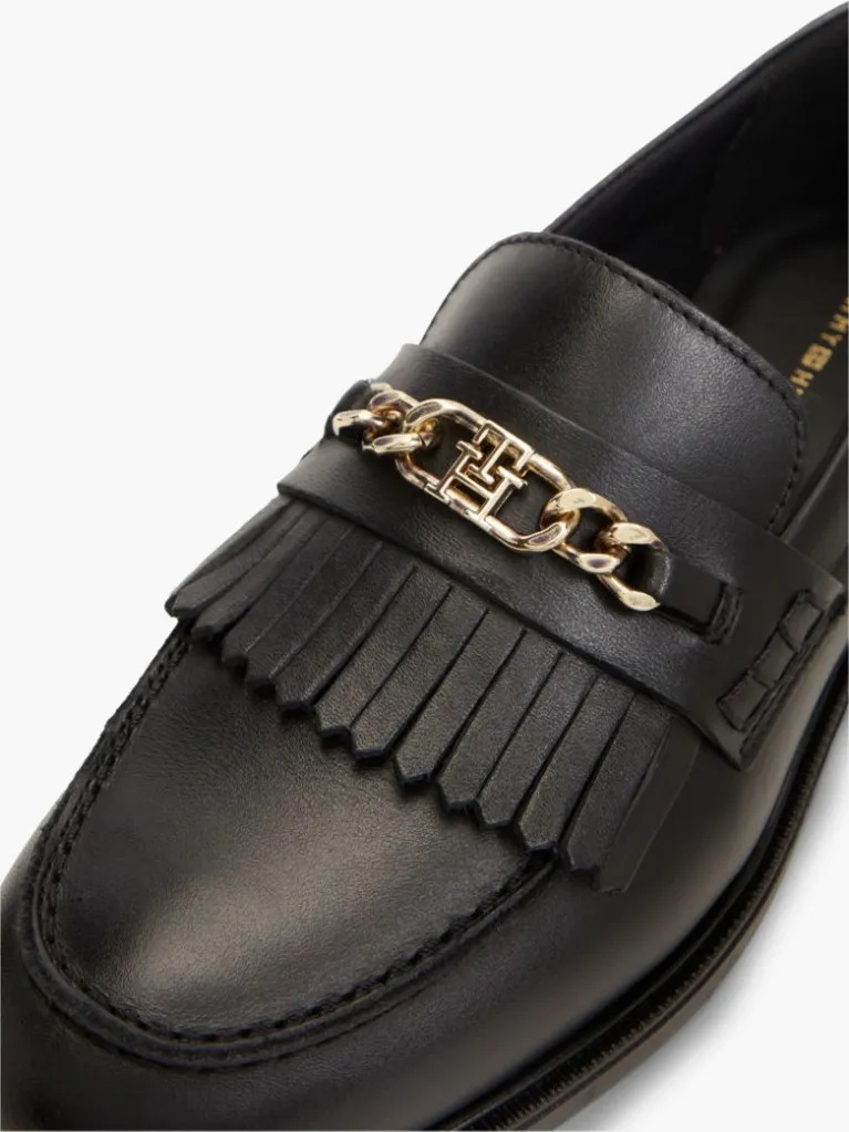 Γυναικεία Δερμάτινα Loafers Μαύρα Tommy Hilfiger FW0FW09668-BDS