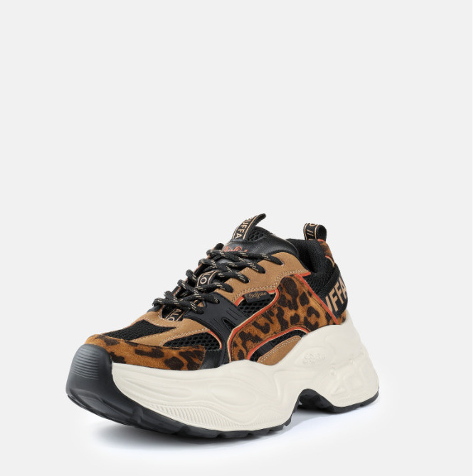 Γυναικεία Yuno Sneakers Μπεζ Buffalo BUFPD00016355-BEIGE BLACK LEO