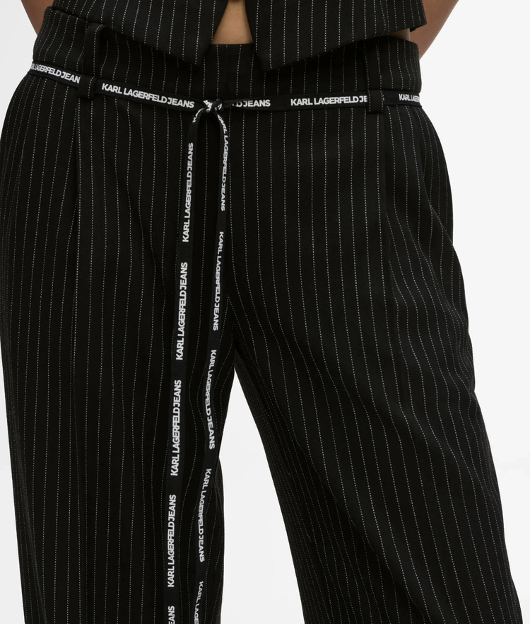 Γυναικείο Ριγέ Παντελόνι Μαύρο Karl Lagerfeld Jeans B3W10019-A60 Black