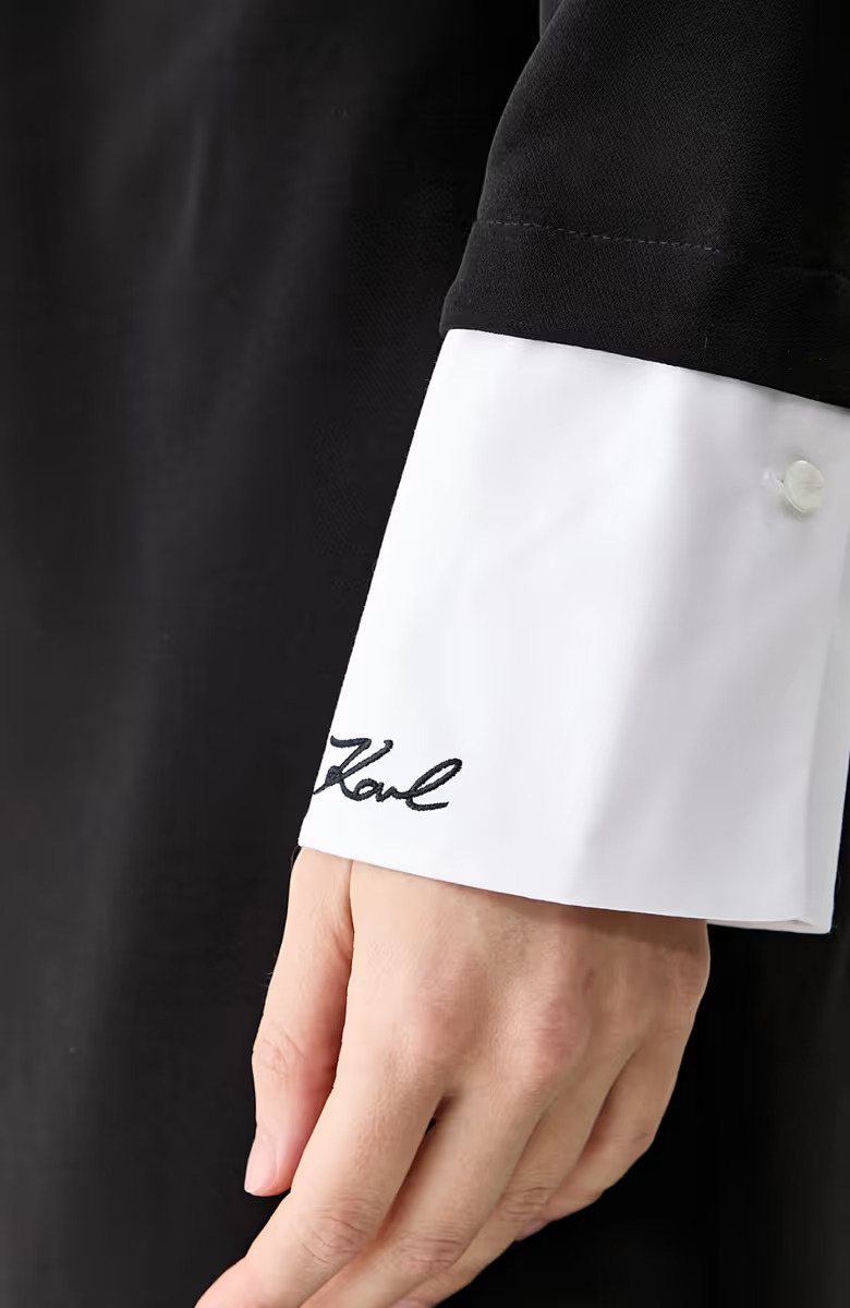 Γυναικείο Φόρεμα Μαύρο Karl Lagerfeld B3W13043-101 White/Black